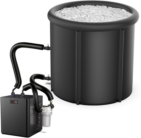 Ice Bath Chiller & Cold Plunge Tub Kit, 1/3 HP Cold Plunge Chiller with External Filter & Pump, 100Gal Ice Pod, Cold Plunge Tub with Water Chiller for Cold Therapy