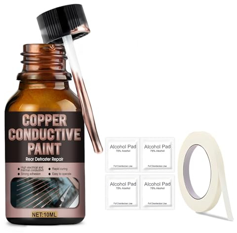 Circuit Plus Reparation Circuit Imprime Ou Degivrage, Cuivre Colle Conductrice Electrique, Utilisé pour La Réparation du Dégivreur de Lunette Arrière, Forte Adhérence, Réparation Rapide, 10 ML