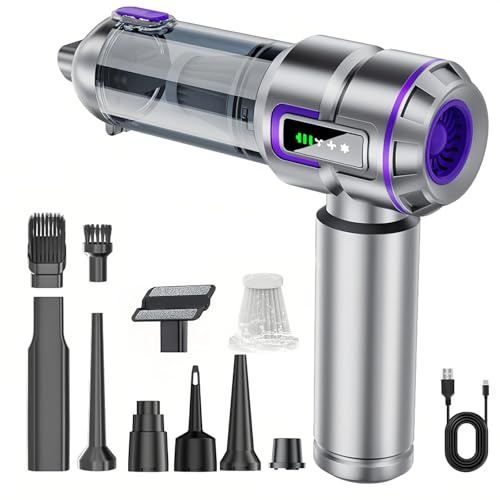 Aisoso Handheld Vacuum Cleaner,27000Pa Cordless Car Vacuum Powerful Suction with LED Display,4-in-1 Handheld Car Vacuum,3-Speeds Brushless Motor Portable Rechargable for Pet,Hair,Vehicle,Home,Office