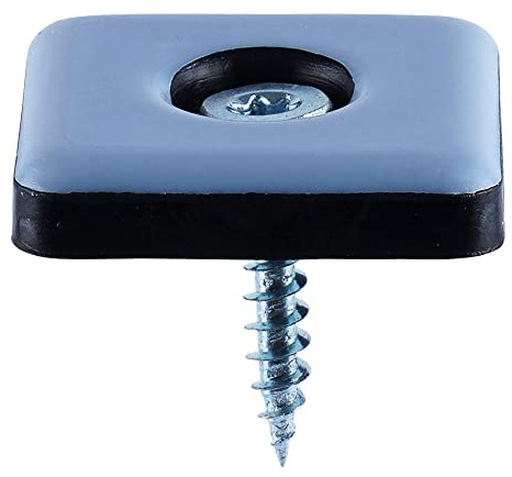 16 Teflon-Möbelgleiter - zum Schrauben - Größe wähbar - eckig und rund - PTFE-Beschichtung/Möbelgleiter/Teflongleiter/Stuhlgleiter (25 mm x 25 mm)