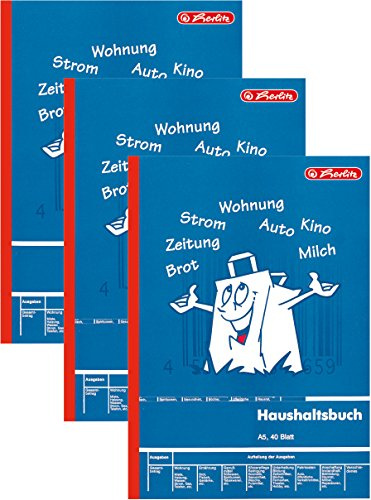 Herlitz Haushaltsbuch A5, 3 Stück, 40 Blatt