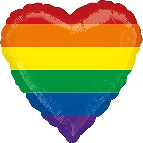 Herz Folienballon 43 cm - Rainbow Regenbogen Bunt