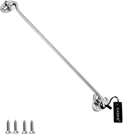 Sturmhaken, Kabinenhaken 304 Edelstahl Helter Locking Türschloss für Türen Garagentor Fenster Silber (350mm /14)