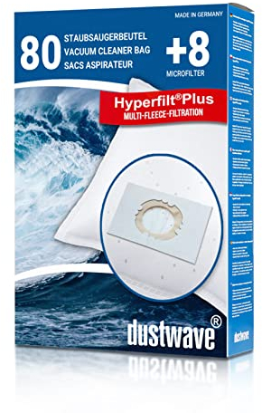Dustwave® - 80 sacchetti per aspirapolvere adatti per aspirapolvere AmazonBasics da 1,5 l, compatibili con Amazon Basics G51, Swirl Y05, Menalux 1840, VCB35B15CEU4