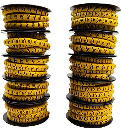 10 Rollen 0~9 Kabelmarkierer Nummer, SRJQXH 4mm² Kabelbinder, Ungefähr 160 Kapseln pro Rolle, Drahtdurchmesser bis 6mm, PVC-Material, hohe Zähigkeit, Interne Zahnrille, Nicht Leicht Abzufallen