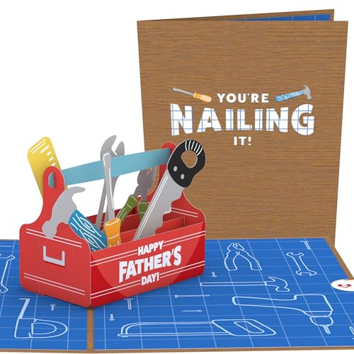 Lovepop® 3D Pop-Up Karte Vatertag Werkzeugkasten Vatertagskarte Heimwerker Handwerker Werkzeug fathersday toolkit card | inkl. Umschlag & Versteckfach für Geld & Gutscheine