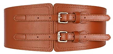FFWTPY Cinturón Corsé Ancho Elástico Ajustable Doble Hebilla Metálica Elegante Complemento Vestidos Blusas
