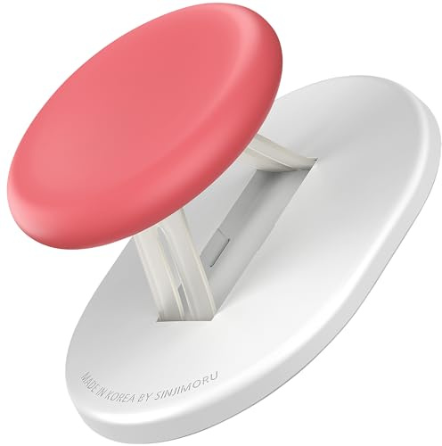 Sinjimoru Magnetic Phone Grip, Magnetic Phone Holder Compatible with MagSafe Stand, Ensuring Finger Comfort for iPhone 16 15 14 13 12, M-Mini Tok Raspberry | M-Mini Tok, removable silicone finger holder, kickstand, fits iPhone 17-12