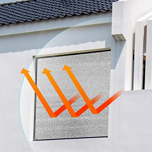 Aluminiumfolie Isolierfolie,Reflektierende Fensterfolie,Nacht- und Tages-Tönungsfolie Sichtschutzfolie,Verdunkelungsfolie,Spiegelfolie Dämmfolie,UV-Schutz Sonnenschutzfolie (50x180cm/20''x71'')