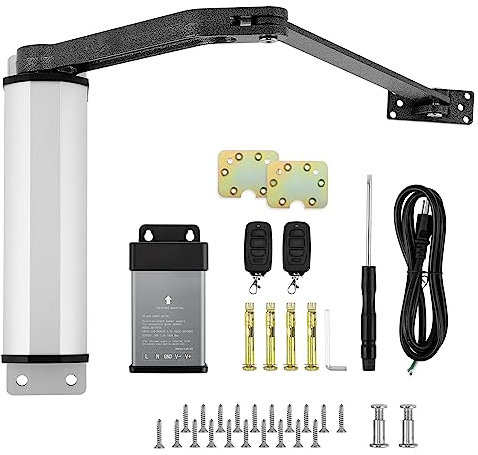 Hanchen Automatic Gate Opener 550 Lbs Door Aluminium Alloy Swing Gate Opener System Electric Integrated Driveway Home Garden Gate Operator with Remote Control Kit