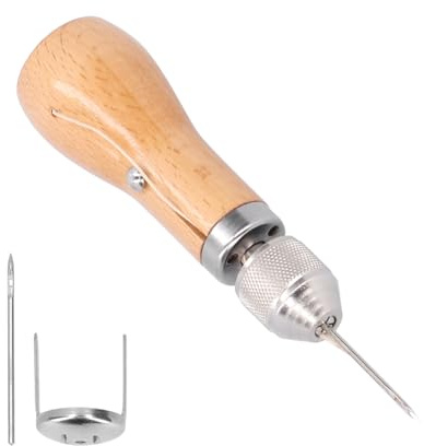 Nähahle Mit Griff, Gebogene Ahle, Handhefter, Schuhreparaturwerkzeug Für Heimwerker, Reparatur von Segeltuch, Leder, Hüpfburgen, Schlauchboote, Planen, Dicke Stoffe, Schuhe, Taschen, Gürtel, Polsterse