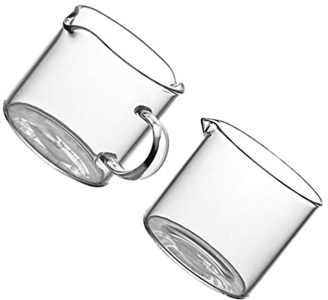 Taza de café transparente Expresso Taza de café 2 piezas Mini tazas de leche de vidrio transparente Crema de leche Jarra Mini jarra de vidrio Taza de café transparente Taza de café Expresso
