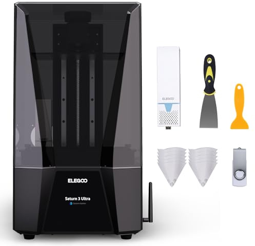 ELEGOO Saturn 3 Ultra 12K MSLA 3D Drucker mit 10-Zoll-Monochrom-LCD, ACF-Trennfolie, COB-Lichtquelle, Wi-Fi-Übertragung, Größe 218,88 mm x 122,88 mm x 260 mm
