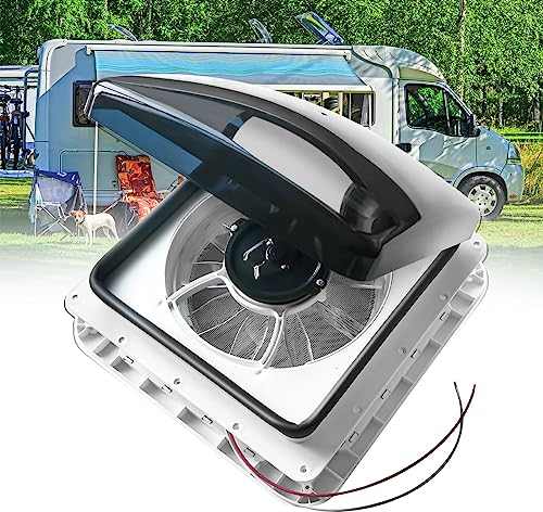 json2xml Handbetriebener Dachventilator Für Wohnmobile,11 Ultra Quiet Reversible Fan,Caravan Abluftventilator Mit Zweiwege-Luftaustausch& Lde Beleuchtung& Abnehmbarer Mückenschutz
