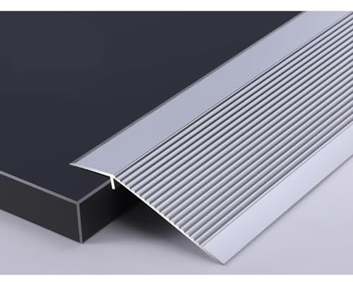 10cm Extra Breiter Aluminium-Bodenübergangsstreifen, Türrahmen für Schlafzimmer/Küche/Badezimmer, Teppich/Fliesen/Schwellenreduzierer (Color : Silber)
