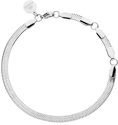 Purelei® I'LALO armband – vattentätt damarmband, elegant och enkelt armband i rostfritt stål, present till kvinnor, justerbar längd 16–19 cm, Taglia unica, Rostfritt stål