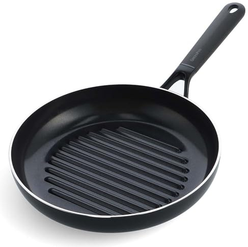 GreenPan SmartShape Poêle à Griller Antiadhésive en Céramique Saine de 28 cm, Sans PFAS, Convient à l'induction, Va au four, Va au lave-vaisselle, Noir