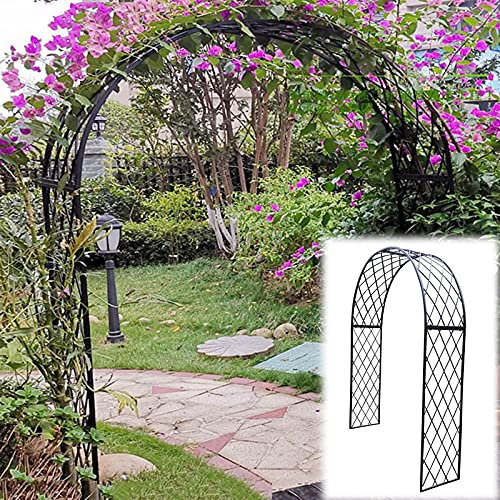 Arche de Jardin,Mariage Arche Arceau Arche de pergola en métal pour l'extérieur, arche de jardin en treillis de mariage, patio, pelouse, décoration de fête, arches de jardinage en plein air, noir, bl