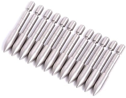 ACCMOS 24pz/50pz in Acciaio Inox Punta di Freccia Proiettile Punta 70 80 90 100 110 120 Grani Broadhead per Asta della Freccia con ID 4,2 mm Tiro con L'Arco DIY Frecce Accessorio (24, 80gr-OD5.4mm)