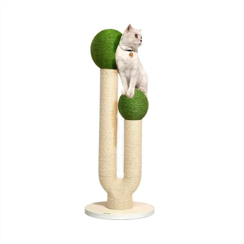 SHENGOCASE Aesthetic Modern 45.3 Tall and Large Themed Cactus Cat Tree Tower Cat Climbing Scratching Post Sisal, Ball Scratcher