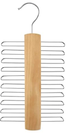 Kleiderbügel Platzsparend, Edelstahl Krawattenhalter für Schrank, 1 Stück Gürtelaufhänger, Kleiderbügel Holz für Kleiderschrank, Krawatten, Gürtel, Schals, Accessoires