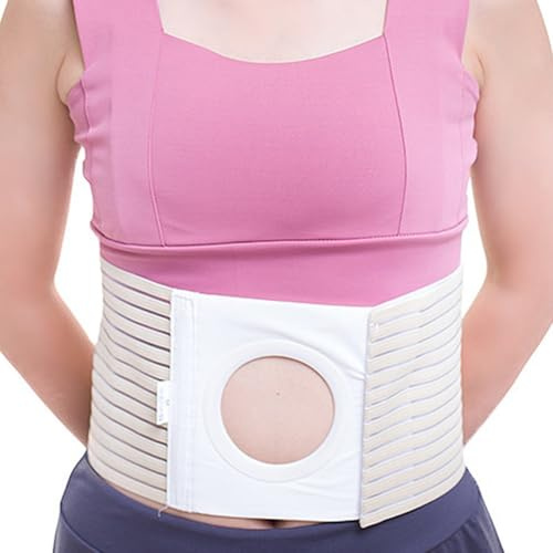 Cinturón for estoma, cinturón for hernia abdominal for mujer, diseño de malla ampliada, calibre 8 cm, gris, color de piel, adecuado for todas las estaciones, puede proteger el abdomen de la mujer(Skin