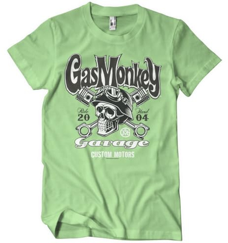 Gas Monkey Garage Offizielles Lizenzprodukt Custom Motors Skull Herren-T-Shirt (Minzgrün), XX-Large