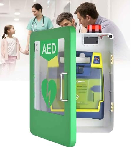SXTYFBB AED-Schrank, Wandhalterung mit Alarm, Notlicht – Design mit abgerundeten Ecken für Zuhause, Büro, Krankenhaus und öffentliche Orte