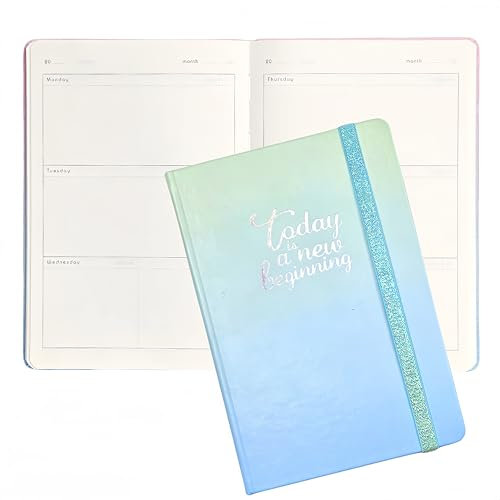 Kalender 2025-2026 A5 – Wochenplaner mit Soft Cover & Gummiband, 1 Woche auf 2 Seiten, Terminkalender für Büro, Schule & Familie, eleganter Jahresplaner (blue)