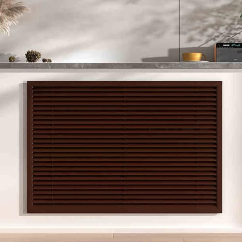 Modern Style Radiator Cover, Radiator Decoration, Radiator Cover Louvered Grill Shelf Cabinet, Easy Installation, Shields Pipes, for Home Living Room Bedroom(Dark brown,60cm/23.6in)