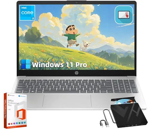 HP Flagship Touchscreen Laptop Computer - 15.6-inch Display | Intel i3-1215U | Windows 11 Pro & Lifetime Microsoft Office Pro for Business and Student | Numeric Keypad | 16 GB RAM + 1 TB SSD