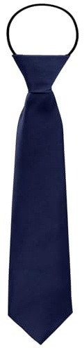 MESU Pre-Tied Kids Necktie Satin Plain Colored Tie Blue