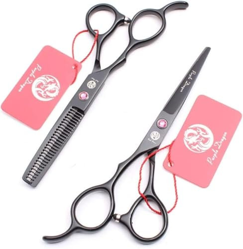 6,0 Zoll professionelles Haarschneide- und Effilierscheren-Set für Linkshänder – japanischer 6CR-Edelstahl mit Omic-Design für den Salon- und Heimgebr