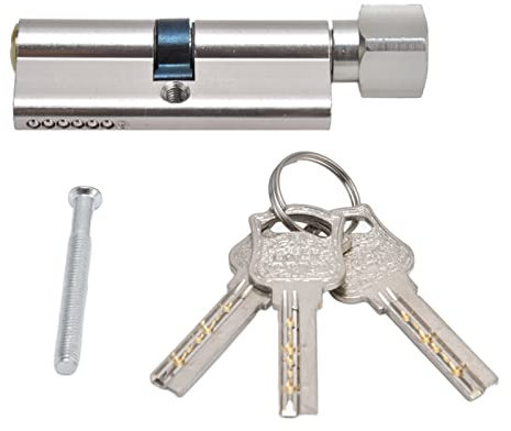YUEYASHUX Cylinder Lock Aluminum Security System for Door Drawer Cupboard Cabinet with Key (Silver)