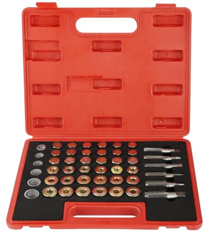 Oil Drain Plug Repair Kit 114Pcs Comprehensive Thread Repair Set for Sump Gearbox M13 M22 Sizes Compatible with Cars Vans Motorbikes Machinery