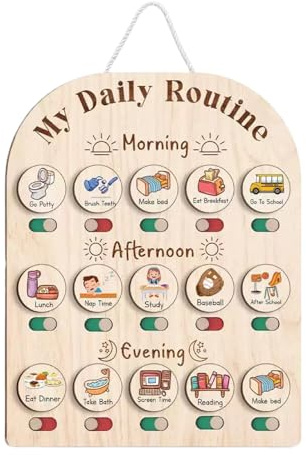 Tabla de rutinas diarias para niños | Tabla de herramientas de ayuda de aprendizaje para el hogar, escuela, dormitorio y aula