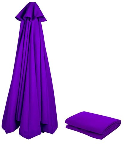 Replacement Canopy for 350cm Parasol 8 Ribs Waterproof & UV-Resistant Polyester Fabric Outdoor Umbrella Cover (Color: Purple)