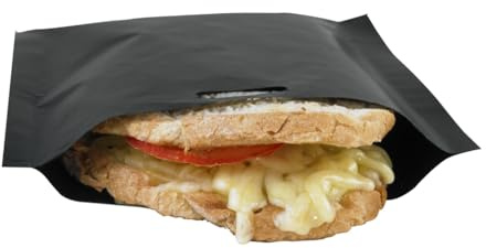 Toastie Bags for Toaster Toast Bags Reusable Nonstick 8pc 16x20cm | Utimate Easy Open, Toasted Sandwich Bags Panini Grilled Cheese, Easy Clean, Toastabags, BPA & Gluten Free