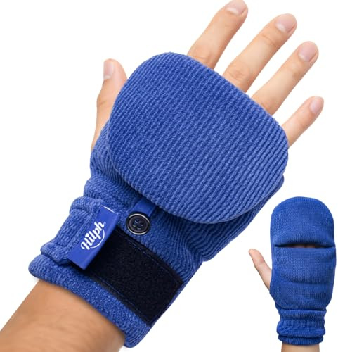Hilph Wärmehandschuhe Mikrowelle, Mikrowellengeeignete beheizbare Handschuhe für Arthrose, Raynaud-Syndrom & Maushand, Natürliche feuchte Hitze Handschuhe mit Klappe, 1 Stück