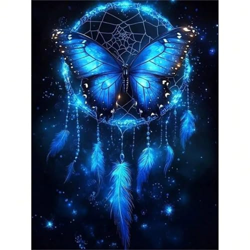 Puzzle 1500 Teile für Erwachsene, Blauer Schmetterling Traumfänger 87x57cm Puzzle Erwachsene 1500 Teile Lernspiel Herausforderung Spielzeug, Geschicklichkeitsspiel für die ganze Familie