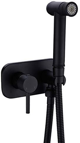 Kit spruzzatore Bidet Portatile in Ottone con Controllo Acqua Calda e Fredda per la Pulizia del Pannolino del Water, Lavaggio Femminile, Finitura Nichel Spazzolato