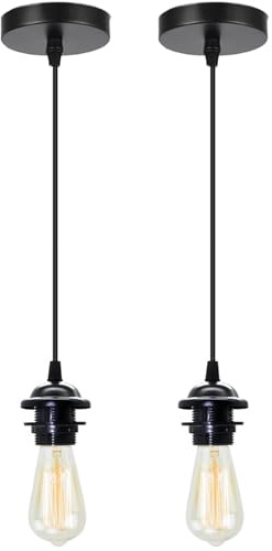 YSGUYILT 2 Stück Lampenaufhängung E27 mit Schraubring, LED Pendelleuchte Verstellbar Kabel für Küche, Wohnzimmer, Essbar