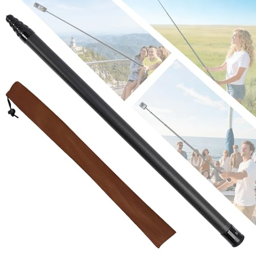 5m Carbone Fibre Invisible Selfie Perche Compatible avec Insta360 X5-X | 16.4ft étendue Ultra-longue Perche Compatible avec Gopro 12-3 Osmo 360 Action 6/5 Pro 4 3 POV Photographie avec 1/4 Vis
