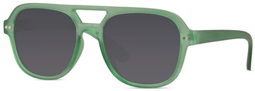 styleBREAKER Pilotglasögon för barn, återvunna UV400, Ram grön/glas grå tonad, Einheitsgröße
