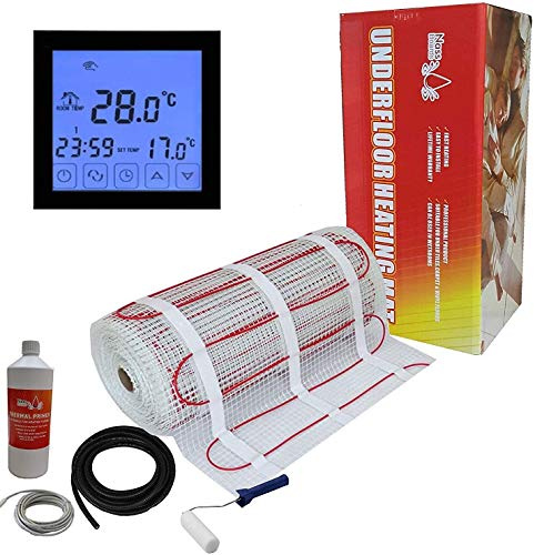 Electric Underfloor Heating kit 150w - 10.0m2 - Black Touch Thermostat
