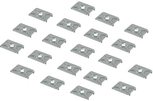 Gedotec Möbelverbinder für Kleiderschrank Möbel-Klammer zum Befestigen - H3501 | Rückwand-Klammer Stahl verzinkt | Schrank-Verbinder für Möbel-Rückwände | 20 Stück - Rückwand-Verbinder zum Schrauben