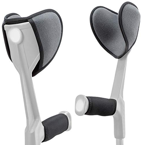 ICEHOF Pads für Gehstützen 4-er SET - UPDATE 2025 - Gehhilfe Krücken Unterarmgehstütze - Zubehör Polster gegen Reibung Druck - Kissen Puffer für Ellenbogen Unterarm Oberarm