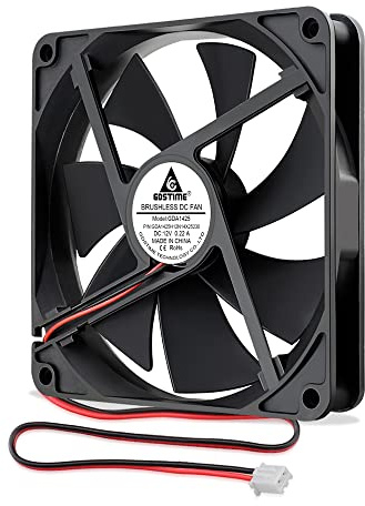 GDSTIME Ventilateur 140 mm x 25 mm de Boîtier d'Ordinateur 14 cm Axial 1400 tr/min - Refroidissement CC Sans Balais 12 V pour Station