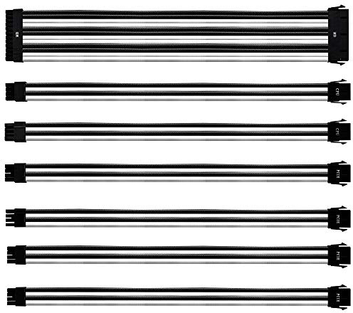 Cooler Master Kit de câbles d'extension d'alimentation en PVC, Blanc/Noir