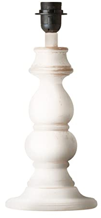 Home Sweet Home Lampada da tavolo rurale piede Banjo per paralume | lampada | 15/15/44cm | Bianco | base lampada da tavolo | Legno | E27 | per paralume | lampada con diametro max.35cm
